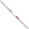 Lex & Lu 14k White Gold Medical Figaro Link ID Bracelet LAL125782 - Lex & Lu