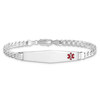 Lex & Lu 14k White Gold Medical Soft D/S Flat Curb Link ID Bracelet LAL125805- 3 - Lex & Lu