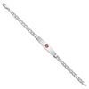 Lex & Lu 14k White Gold Medical Soft D/S ID w/Semi-Solid Cuban Bracelet LAL125811- 2 - Lex & Lu