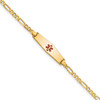 Lex & Lu 14k Yellow Gold Medical Soft D/S Figaro ID Bracelet LAL125815 - Lex & Lu