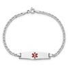 Lex & Lu 14k White Gold Medical Soft D/S Semi-Solid Anchor Link ID Bracelet- 4 - Lex & Lu