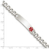 Lex & Lu Sterling Silver Polished Medical Curb Link ID Bracelet LAL125825- 4 - Lex & Lu