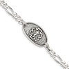 Lex & Lu Sterling Silver Antiqued & Polished Medical Bracelet - Lex & Lu