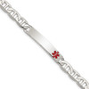 Lex & Lu Sterling Silver Polished Medical Anchor Link ID Bracelet LAL125850 - Lex & Lu