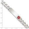 Lex & Lu Sterling Silver Polished Medical Curb Link ID Bracelet LAL125854- 4 - Lex & Lu