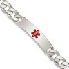 Lex & Lu Sterling Silver Polished Medical Curb Link ID Bracelet LAL125858 - Lex & Lu