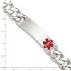 Lex & Lu Sterling Silver Polished Medical Curb Link ID Bracelet LAL125862- 4 - Lex & Lu