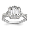 Lex & Lu 10K Tiara Collection White Gold Polished CZ Ring LAL125914 - Lex & Lu