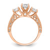 Lex & Lu 10K Tiara Collection Rose Gold Polished CZ Ring LAL125919 - 2 - Lex & Lu