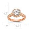 Lex & Lu 10K Tiara Collection Rose Gold Polished CZ Ring LAL125922 - 5 - Lex & Lu