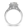 Lex & Lu 10K Tiara Collection White Gold Polished CZ Ring LAL125923 - 2 - Lex & Lu