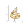 Lex & Lu 14k Yellow Gold w/Rhodium D/C Leaves Ring Size 7 - 5 - Lex & Lu