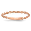 Lex & Lu 14k Rose Gold Polished Twisted Rope Ring Size 7.5 - Lex & Lu