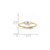 Lex & Lu 14k Yellow Gold w/Rhodium CZ Bow Ring Size 7 - 4 - Lex & Lu