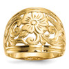 Lex & Lu 14k Yellow Gold Polished Floral Ring Size 7 - Lex & Lu