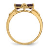 Lex & Lu 14k Gold Polished Rhodolite Bow Ring Size 7 - 2 - Lex & Lu