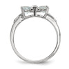 Lex & Lu 14k White Gold Polished Aquamarine Bow Ring Size 7 - 2 - Lex & Lu