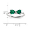 Lex & Lu 14k White Gold Polished Created Emerald Bow Ring Size 7 - 3 - Lex & Lu