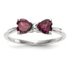 Lex & Lu 14k White Gold Polished Rhodolite Bow Ring Size 7 - Lex & Lu