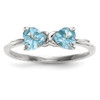 Lex & Lu 14k White Gold Polished Light Swiss Blue Topaz Bow Ring Size 7 - Lex & Lu