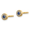 Lex & Lu 14k Yellow Gold Diamond and Sapphire Post Earrings - 2 - Lex & Lu