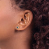 Lex & Lu 14k Yellow Gold Diamond and Sapphire Post Earrings - 3 - Lex & Lu