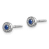 Lex & Lu 14k White Gold Diamond and Sapphire Post Earrings - 2 - Lex & Lu