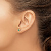 Lex & Lu 14k Yellow Gold Diamond and Emerald Post Earrings - 3 - Lex & Lu