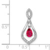Lex & Lu 14k White Gold Diamond and Ruby Dangle Pendant - 4 - Lex & Lu