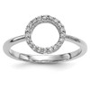 Lex & Lu 14k White Gold Diamond Open Circle Ring - Lex & Lu