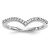 Lex & Lu 14k White Gold Diamond V Ring - Lex & Lu