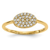 Lex & Lu 14k Yellow Gold Diamond Cluster Oval Ring - Lex & Lu