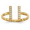 Lex & Lu 14k Yellow Gold Diamond Double Bar Ring - Lex & Lu