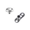 Lex & Lu Grade 23 Titanium Dermal Anchor Set w/Clear Gem-Lex & Lu