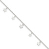 Lex & Lu Sterling Silver Polished and Textured Star Anklet 9'' - Lex & Lu