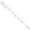 Lex & Lu Sterling Silver Polished and Textured Star Anklet 9'' - 7 - Lex & Lu