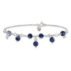 Lex & Lu Sterling Silver Shadow Crystal/Lapis Anklet Bracelet 9'' - 5 - Lex & Lu