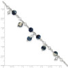 Lex & Lu Sterling Silver Shadow Crystal/Lapis Anklet Bracelet 9'' - 8 - Lex & Lu