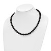 Lex & Lu 8-8.5mm Smooth Beaded Black Agate Necklace 18'' - 3 - Lex & Lu