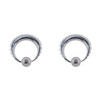 Lex & Lu Pair of Steel Notched Captive Bead Ring CBR Earrings 14-0 Gauge-Lex & Lu