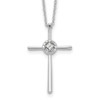 Lex & Lu Sterling Silver Diamond Eternal Life Cross Necklace 16'' - Lex & Lu