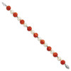 Lex & Lu Sterling Silver FWC Pearl & Stabilized Red Coral Bracelet 7.5'' - 2 - Lex & Lu