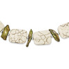 Lex & Lu Sterling Silver Reconstructed Magnesite & FW Cult. Pearl Necklace 18'' - Lex & Lu
