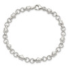 Lex & Lu Sterling Silver Polished and Brushed Hearts and Circles Bracelet 7.5'' - 4 - Lex & Lu