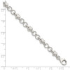 Lex & Lu Sterling Silver Polished and Brushed Hearts and Circles Bracelet 7.5'' - 5 - Lex & Lu