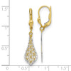 Lex & Lu 10k Yellow Gold w/Rhodium Dangle Leverback Earrings LAL148708 - 4 - Lex & Lu