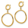 Lex & Lu 10k Yellow Gold Polished Round Dangle Post Earrings - 2 - Lex & Lu