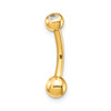 Lex & Lu 14k Yellow Gold 14 Gauge CZ Belly Ring BD129 - Lex & Lu