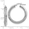 Lex & Lu 14k White Gold Glimmer Infused Texture Hoop Earrings LAL148804 - 4 - Lex & Lu