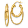 Lex & Lu 14k Yellow Gold & Textured Fancy Hoop Earrings LAL148838 - Lex & Lu